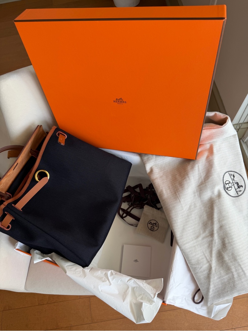 Hermes Black and Tan Shoulder Bag